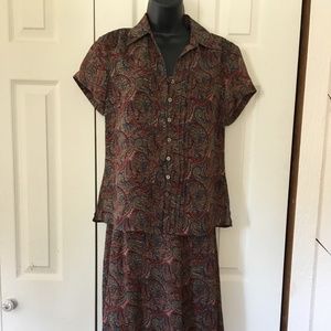 Vintage Liz Clairborne Skirt and Blouse Set